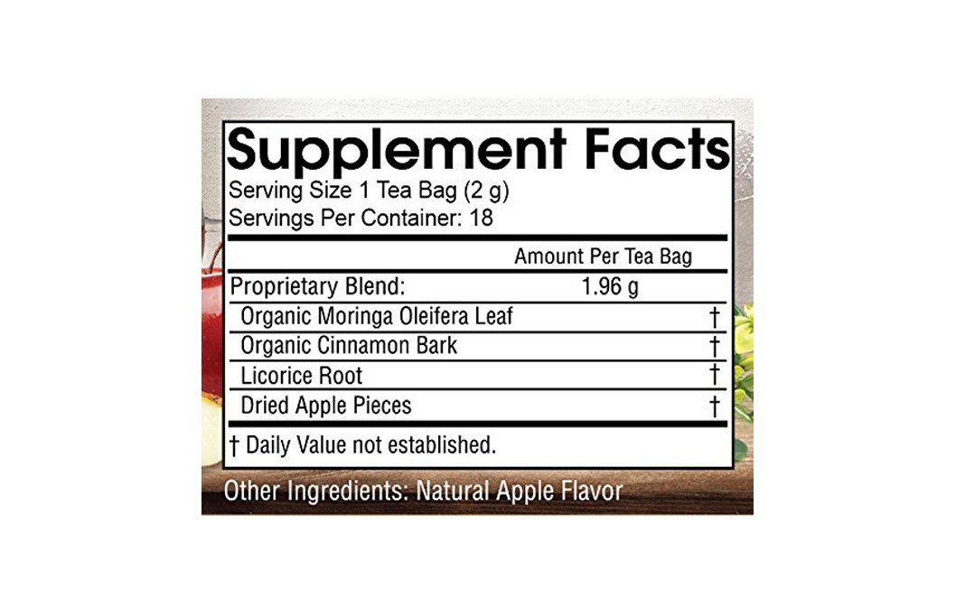 Grenera Moringa Apple Cinnamon Infusion Tea   Box  18 pcs